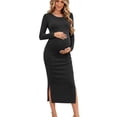 thumbnail image 1 of Women's Maternity Dresses Long Sleeve Sweater Dress Winter Pregnancy Clothes, 1 of 5