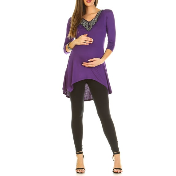Women's Maternity Embellished Tunic Top - Extended Sizes Available