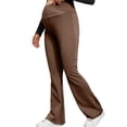 thumbnail image 1 of Women's Maternity Flare Leggings for Women with Pockets,Crossover Yoga Pants with Tummy Control,High Waisted and Wide Leg,Coffee,S, 1 of 7