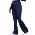 thumbnail image 1 of Women's Maternity Flare Leggings for Women with Pockets,Crossover Yoga Pants with Tummy Control,High Waisted and Wide Leg,Navy,S, 1 of 6