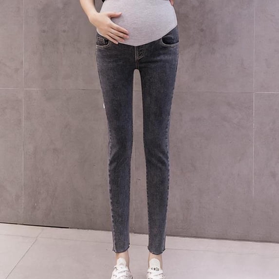 Women's Maternity Jeans Over Belly Skinny Denim Jeggings Comfy Stretch Pregnancy Pants Navy XL
