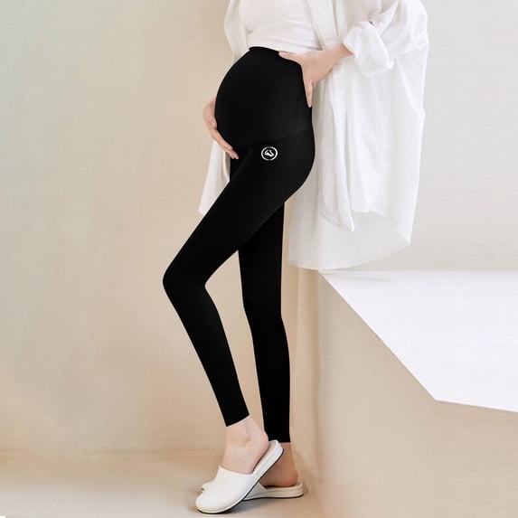 Women's Maternity Leggings Over The Belly,Pregnancy Yoga Pants Activewear Workout Leggings Black L