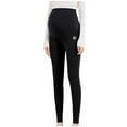thumbnail image 1 of Women's Maternity Leggings Over The Belly Soft Pregnancy Casual Pants Black S, 1 of 4