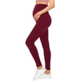 thumbnail image 1 of Women's Maternity Leggings - Soft and Breathable Tights Burgundy XX-Large, 1 of 1