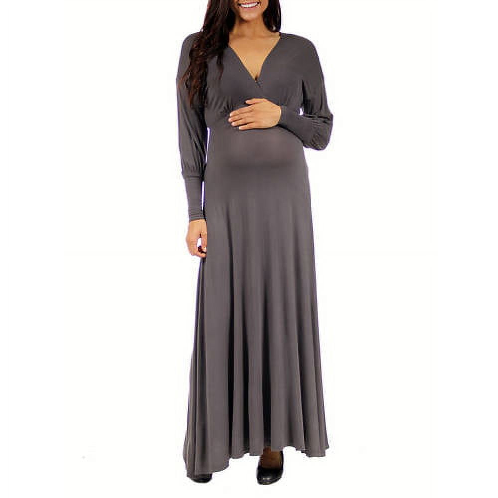 Free Shipping! 24/7 Comfort Apparel Women's Maternity Long Sleeve Empire  Maxi Dress - Feminine \u0026 Comfortable - Walmart.com