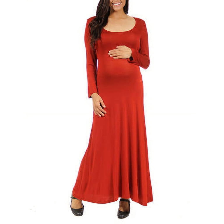 24/7 Comfort Apparel women's Maternity Long Sleeve Maxi Dress - Walmart.com
