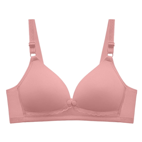 Women's Maternity Nursing Bra Wirefree Seamless Breastfeeding Bra with One Hand Clip Full Coverage Pregnancy Bralette Pink XL
