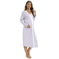thumbnail image 1 of Women's Maternity Nursing Nightgown Button Down V-Neck Breastfeeding Nightshirt Long/Short Sleeve Pregnancy Sleep Dress Ladies Labour Delivery Gown with Pocket, 1 of 5