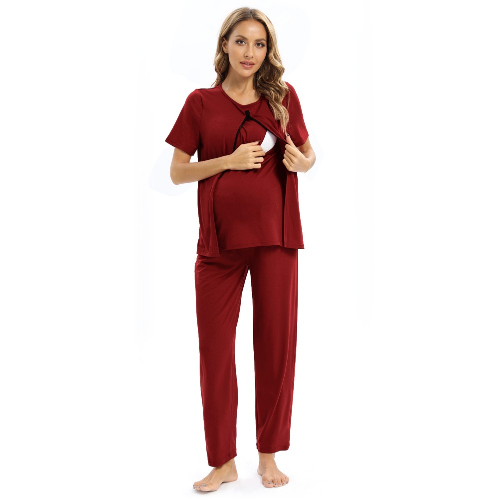 Women's Maternity Nursing Pajamas Sets Breastfeeding Sleepwear Short