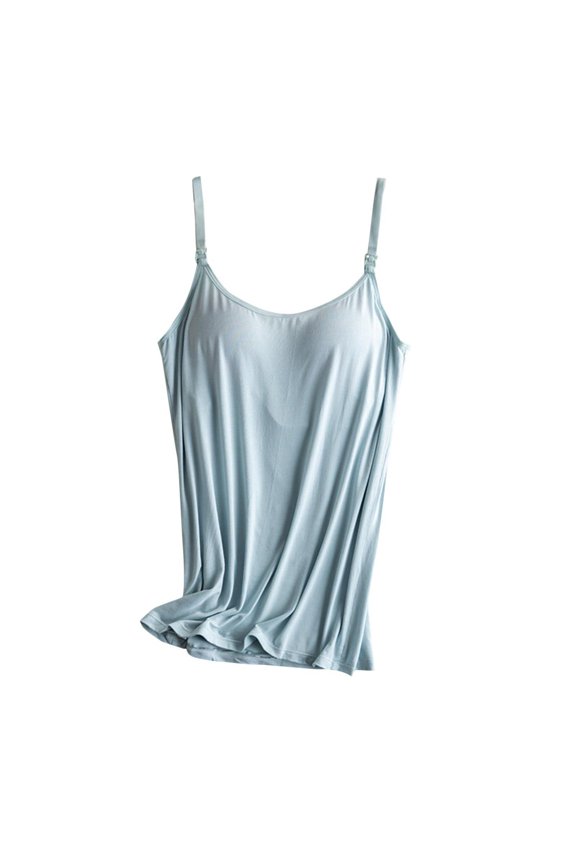 Women's Maternity Nursing Tank Tops, Pregnancy Camisoles Shirt with Adjustable Straps and Built in Bra