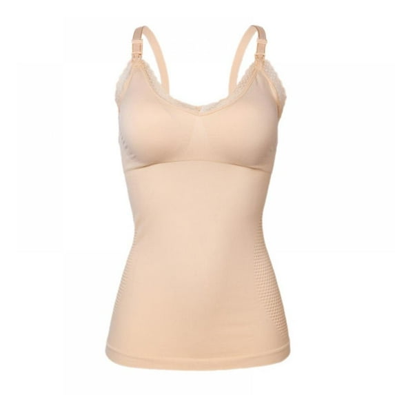 Women's Maternity Nursing Tank Tops with Built in Bra for Breastfeeding Camisole Shirt