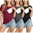 thumbnail image 1 of Women's Maternity Nursing Tops Clothes Breastfeeding T-Shirts 3-Pack, 1 of 8