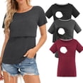 thumbnail image 1 of Women's Maternity Nursing Tops Clothes Breastfeeding T-Shirts 3-Pack, 1 of 8