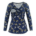 thumbnail image 1 of Women's Maternity Nursing Tops Comfy Long Sleeve Breastfeeding T-Shirt V Neck Maternity Shirts Fall Winter Pregnancy Clothes for Women, 1 of 7