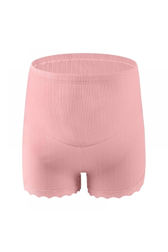 Women's Maternity Over the Bump Support Shorts Panties for Dresses,Middle Waisted Mid-Thigh,Belly Support Seamless Pregnancy Underwear