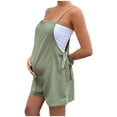 thumbnail image 1 of Women's Maternity Overalls Shorts Casual Side Tie Knot Pregnancy Jumpsuits Sleeveless Adjustable Strap Short Romper, 1 of 6