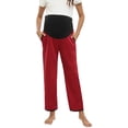thumbnail image 1 of Women's Maternity Pants Casual Loose Wide Leg Cozy Pant Pregnancy Lounge Trousers with Pockets, 1 of 6