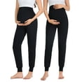 thumbnail image 1 of Women's Maternity Pants Casual Maternity Activewear Pregnancy Sweatpants with Pockets 2 Pack, 1 of 6