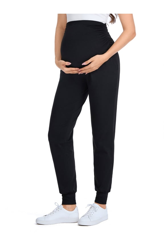 Women's Maternity Pants Casual Maternity Activewear Pregnancy Sweatpants with Pockets