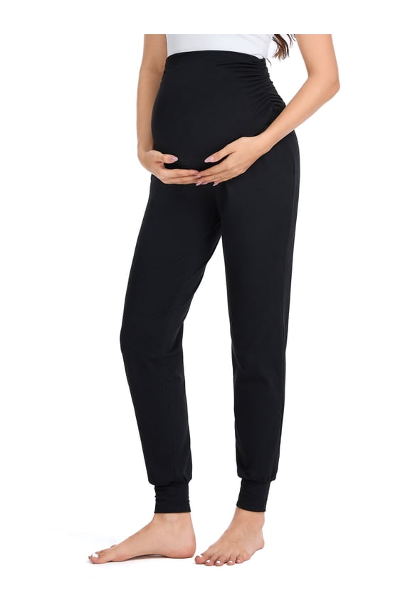 Women's Maternity Pants Casual Maternity Activewear Pregnancy Sweatpants with Pockets