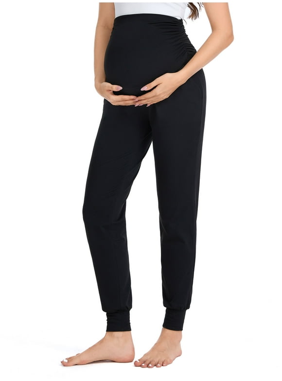 Women's Maternity Pants Casual Maternity Activewear Pregnancy Sweatpants with Pockets