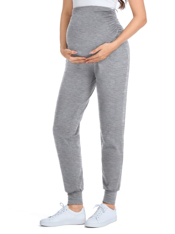 Women's Maternity Pants Casual Maternity Activewear Pregnancy Sweatpants with Pockets