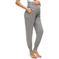 thumbnail image 1 of Women's Maternity Pants Stretchy Lounge Workout Pants Casual Loose Comfy Pregnancy Joggers with Pockets-Light gray, 1 of 5