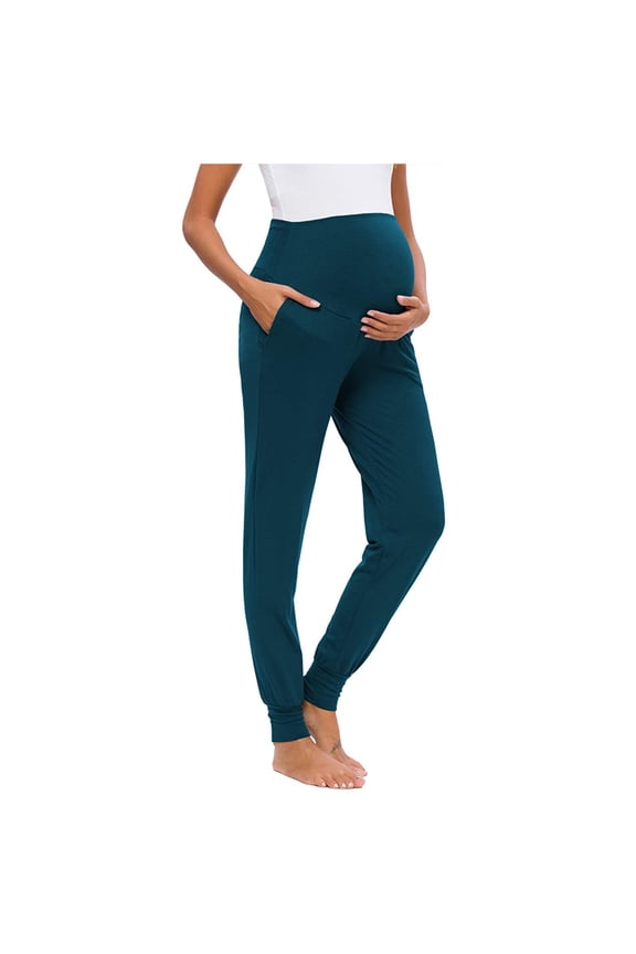Women's Maternity Polyester Casual Pants - Warm Composite Design for Winter, Stretchy & Comfortable, Suitable for Casual/Outdoor - Size S-XXL, Asian Size, Hand Wash Cold