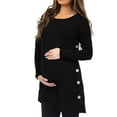 thumbnail image 1 of Women's Maternity Pregnanty Long Feeding Clothes Sleeve Solid Tops Blouse Maternity Work Out Button Autumn Winter, 1 of 2