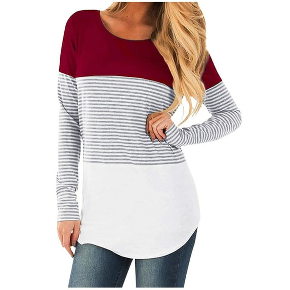 Women's Maternity Shirts Long Sleeve Split Hem Pregnancy Tops Clothes, Size M