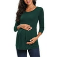 thumbnail image 1 of Women's Maternity Shirts Pregnant Clothes Short Sleeve Pregnancy Tops Blouses Fashion Women's Short Sleeve Summer Solid Round Neck Sexy Casual Tops Botton Regular Blouses Tops XL, 1 of 7