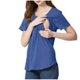thumbnail image 1 of Women's Maternity Shirts Short Sleeves Nursing Tops Women's Solid Color Nursing Clothes Short Sleeved T-Shirts For Pregnant Women Nursing Clothes L, 1 of 6