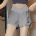 thumbnail image 1 of Women's Maternity Shorts Adjustable Cross Waist Pregnancy Lounge Workout Running Pajama Sleep Shorts Gray XL, 1 of 9