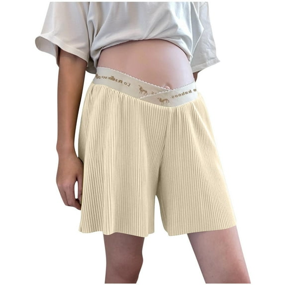 Women's Maternity Shorts Lounge Sleep Pajama Workout Comfy Stretchy Pregnancy Shorts