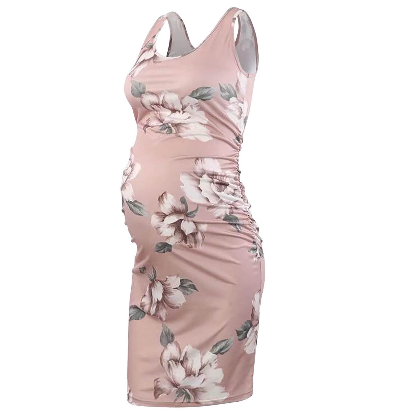 floral bodycon maternity dress Floral Ruffle Off-Shoulder Body-con Maternity Dress Large / Navy Blue main image 1