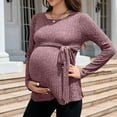 thumbnail image 1 of Women's Maternity Sweaters Pregnant Clothes Long Sleeve Pregnancy Tops Blouses Fashion Women's Short Sleeve Summer Solid Round Neck Sexy Casual Tops Botton Regular Blouses Tops XL, 1 of 7