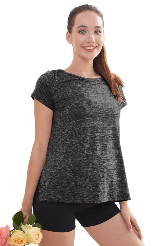 Women's Maternity T-Shirt Short Sleeve Split Side Pregnancy Tops Maternity Clothes, X-Large