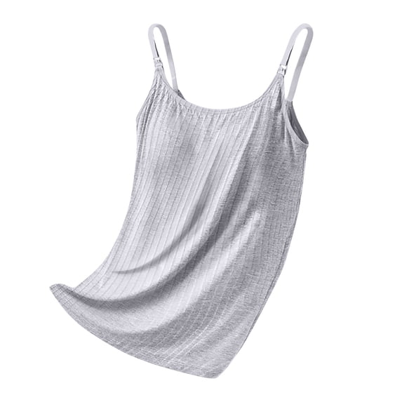 Women's Maternity Tank Top Casual Crew Neck Adjustable Strap Cami Tops Summer Sleeveless Tanks,M,Gray