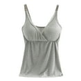 thumbnail image 1 of Women's Maternity Tank Tops Summer T shirt Women's Round-Neck Solid Color Sleeveless Breast Feeding Pregnant Nursing Women Cami Tank Tops T-Shirt Gray M, 1 of 3