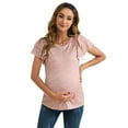 thumbnail image 1 of Women's Maternity Tops Flying Short Sleeve Stylish T Shirt Casual Pregnancy Blouse, 1 of 5