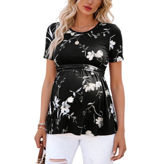 Women's Maternity Tops Shirts Short Sleeve Pregnancy Clothes