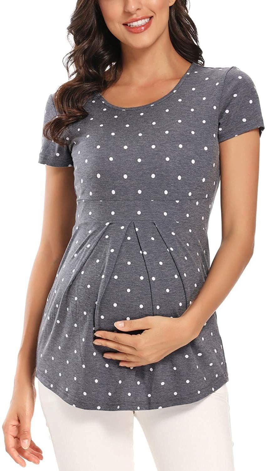 Taqqpue Womens Maternity Tops Maternity T Shirts Short Sleeve