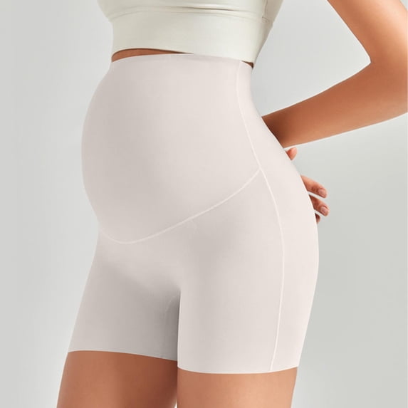 Women's Maternity Yoga Leggings Shorts Over The Belly Bump Summer Pregnancy High Waisted Tummy Support Buttock Lift Workout Active Short Pants Gray XL
