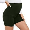 thumbnail image 1 of Women's Maternity Yoga Shorts Workout Leggings Over The Belly Pregnancy Yoga Pants with Pockets Soft Activewear Work Pants Army Green XL, 1 of 5