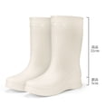 thumbnail image 1 of Women's Matte Body with Glossy Stripe Trim Mid Calf Waterproof Rain Boots Fashionable And Casual Drawstring Long Tube Waterproof And Fleece Rain Boots, 1 of 5