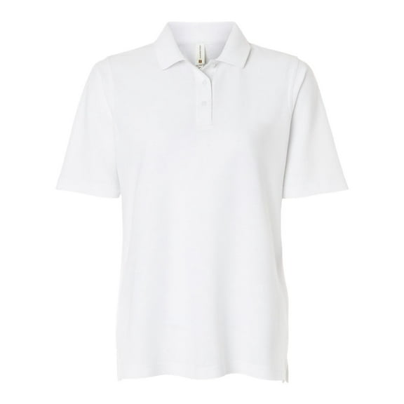 Harriton M105W Women's Maverick CVC Pique Polo-White-M