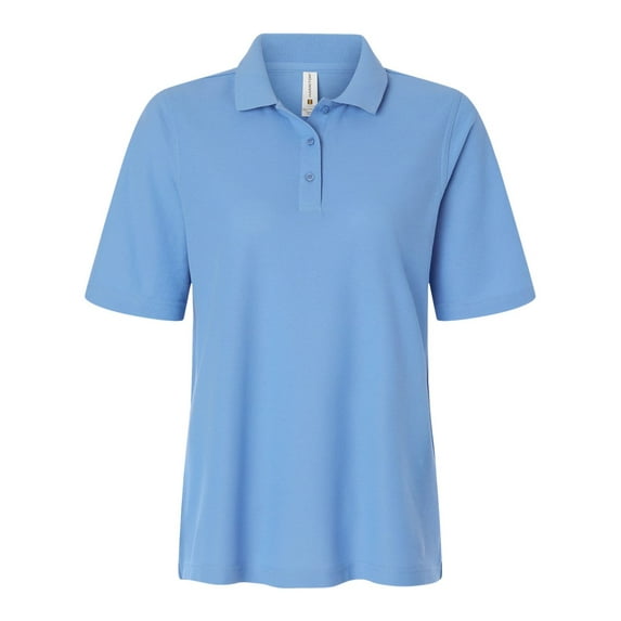 Harriton M105W Women's Maverick CVC Pique Polo-LIGHT COLLEGE BLUE-M