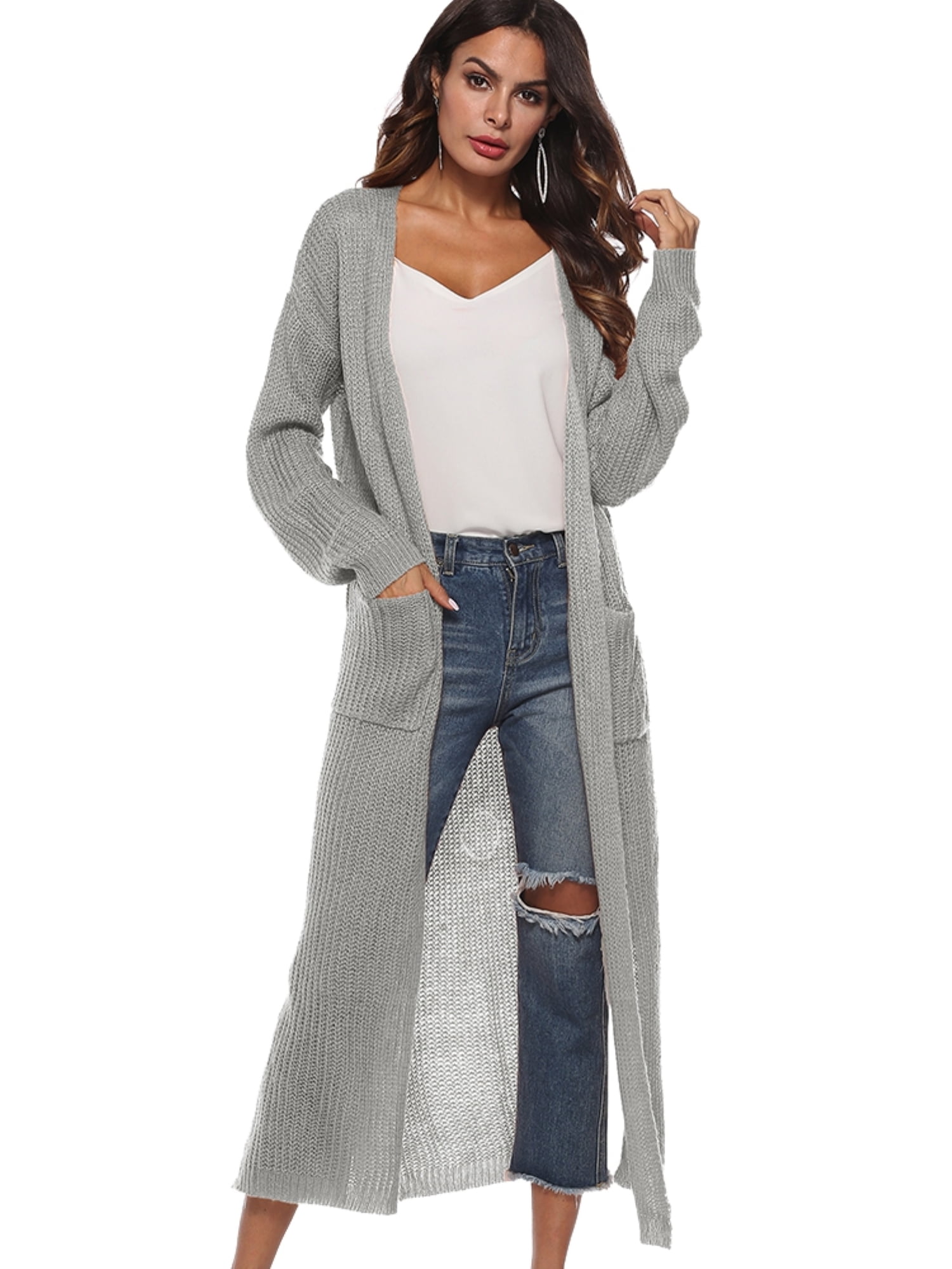 ASOS TALL Longline Heavyweight Knitted Duster Cardigan in Oatmeal