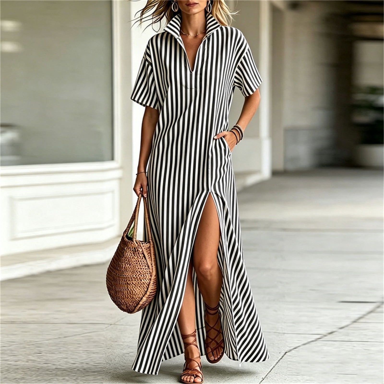 beach resort wear dresses Luxury Green Tropical Tunic Dress women vacation clothes Vacation Outfits For Women &