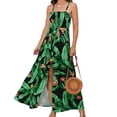 thumbnail image 1 of Women's Maxi Dress Holiday Party Summer Outfit Sleeveless Camisole Slit Dress Belted Sexy Streetwear-c-L, 1 of 7